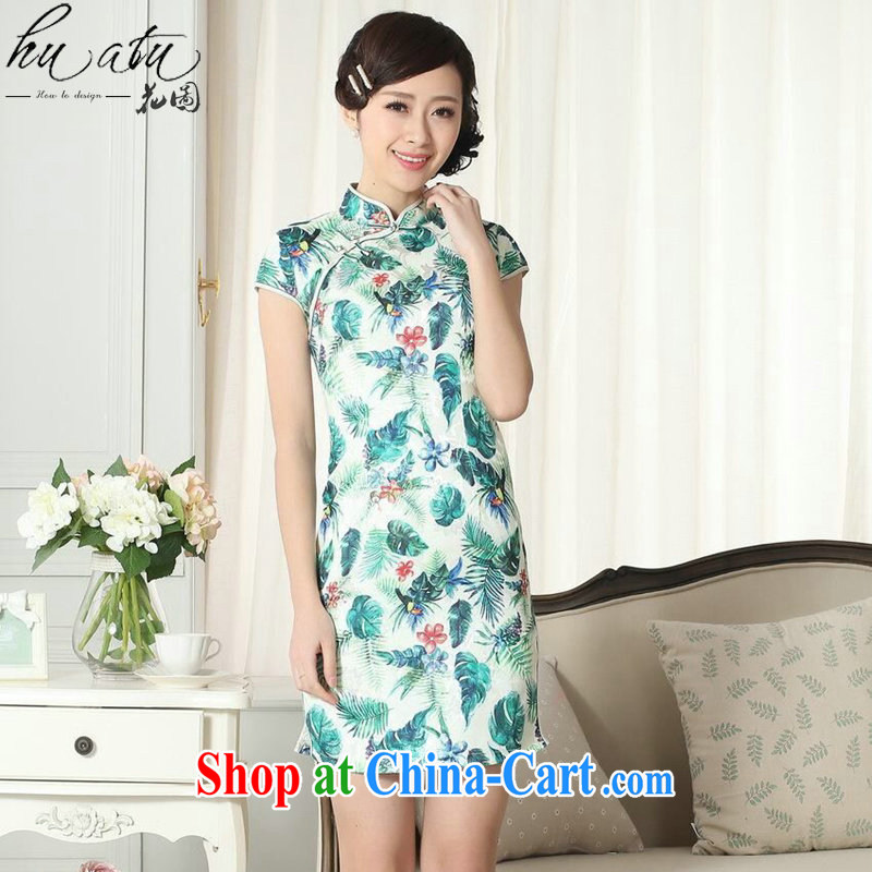 Take the lady stylish jacquard cotton cultivation short cheongsam dress summer new female Chinese improved version short cheongsam dress such as the color 2 XL, figure, and, shopping on the Internet