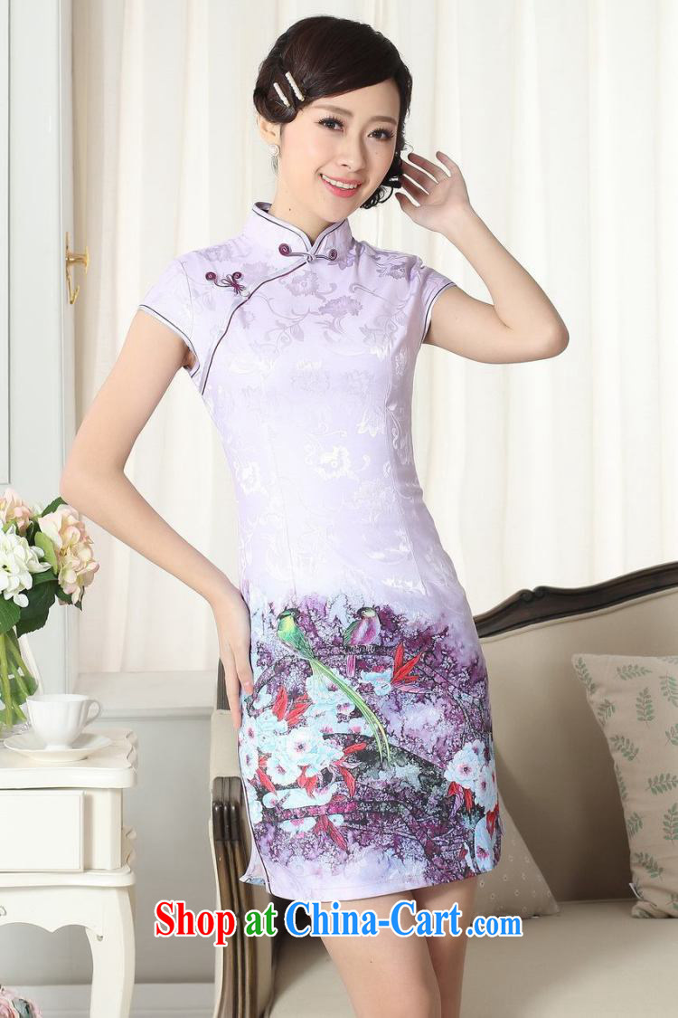 Dan smoke cheongsam Chinese summer, new female Chinese improved version, for cultivating short cheongsam dress lady stylish cotton robes as the color 2 XL pictures, price, brand platters! Elections are good character, the national distribution, so why buy now enjoy more preferential! Health