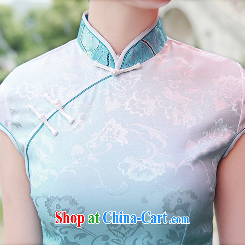 2015 new summer wear cheongsam dress improved stylish everyday floral Ethnic Wind elegant low-power on the truck cheongsam dress 8892 container take L, Barbara of Asia and cruise (BALIZHIYI), shopping on the Internet