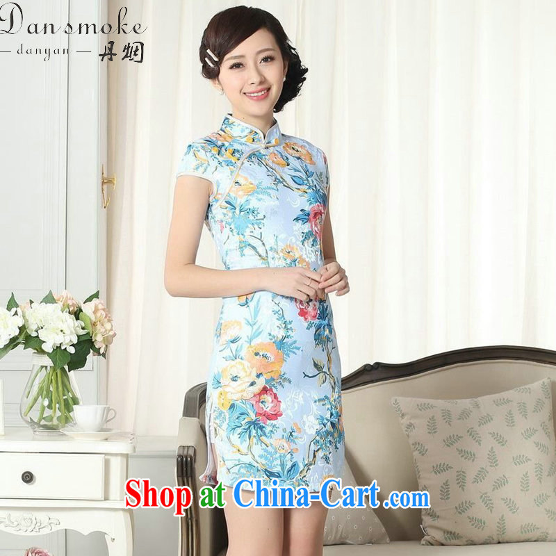Bin Laden smoke female dresses summer new, Tang with improved version jacquard cotton daily Chinese qipao, for cultivating short dresses such as the color 2 XL, Bin Laden smoke, shopping on the Internet