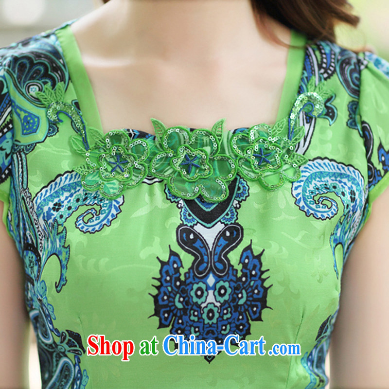 Summer 2015 new embroidery cheongsam dress girls improved daily package and a short-sleeved waist-stamp dress 8880 yellow XL, Ballet of Asia and cruise (BALIZHIYI), and, on-line shopping