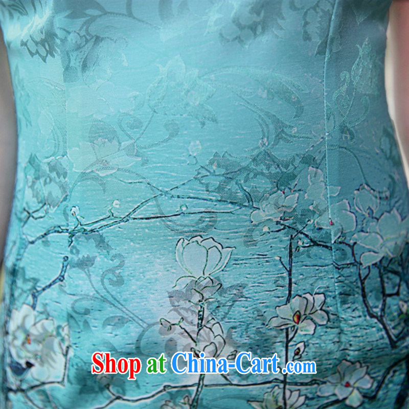 2015 new summer wear cheongsam dress improved stylish everyday floral Ethnic Wind and elegant low-power on the truck cheongsam dress 8892 container take L, WINS rain poetry, shopping on the Internet