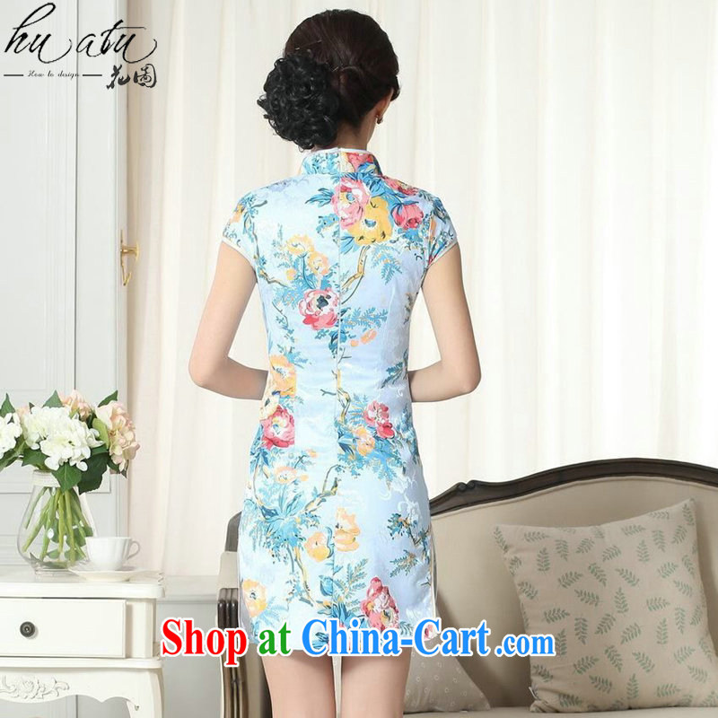 Take the women summer dresses with new Tang with improved version jacquard cotton daily Chinese qipao, for cultivating short dresses such as the color 2 XL, spend figure, shopping on the Internet