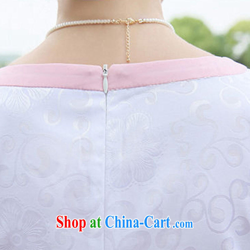 2015 new summer waist-cultivating improved cheongsam elegant fresh stamp pack and dress women 8887 toner peony flowers XL, Xin Ms Audrey EU era, online shopping