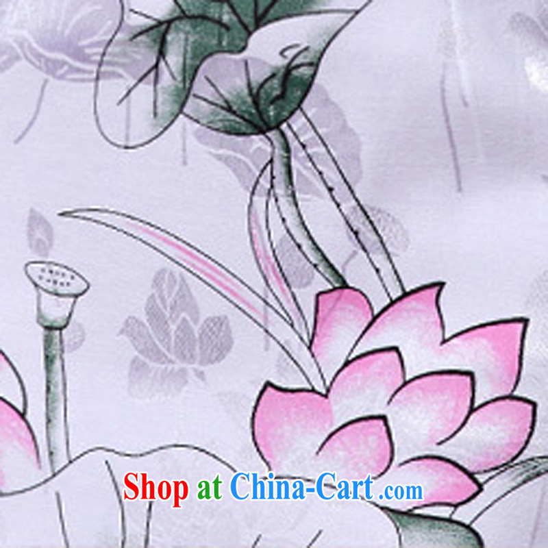 Air Shu Diane 2015 summer new Chinese Lotus figure daily short, improved cheongsam dress style female 36 white M, aviation Shu Diane, shopping on the Internet