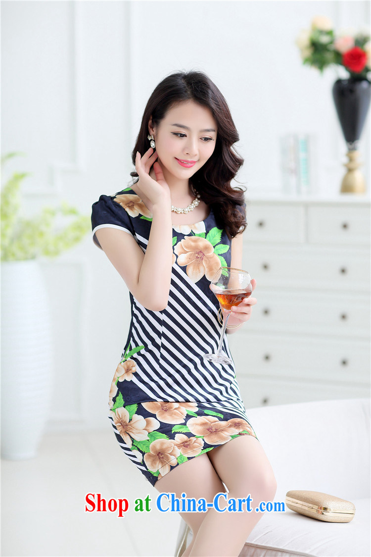 Floating Princess love 2015 summer new stylish retro short cheongsam improved cheongsam dress every day, Ms. cheongsam dress 5806 Po Lan M pictures, price, brand platters! Elections are good character, the national distribution, so why buy now enjoy more preferential! Health