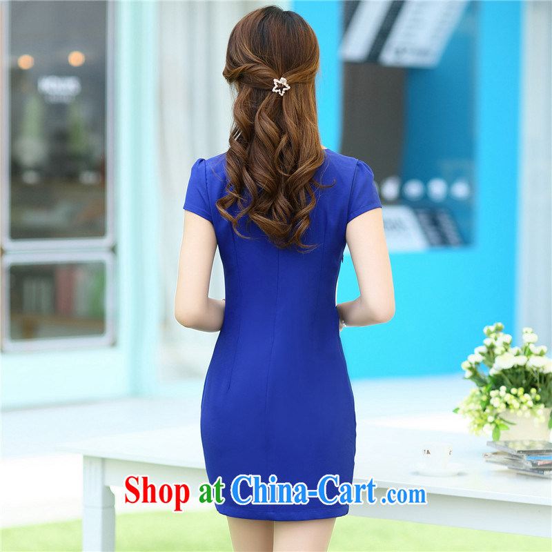 Floating Princess Diana love 2015 summer new stylish retro short dresses, improved cheongsam dress, daily outfit skirt 5806 PO, M, floating love Princess piaoaifei), online shopping