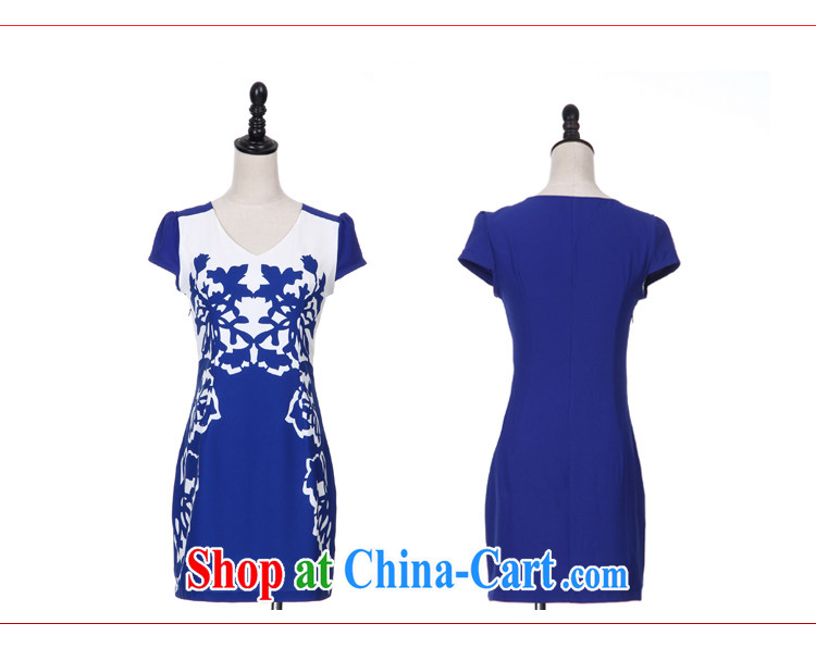 According to Tony BLAIR's 2015 summer new dresses improved stylish elegant dress short retro daily cotton robes blue XXL pictures, price, brand platters! Elections are good character, the national distribution, so why buy now enjoy more preferential! Health
