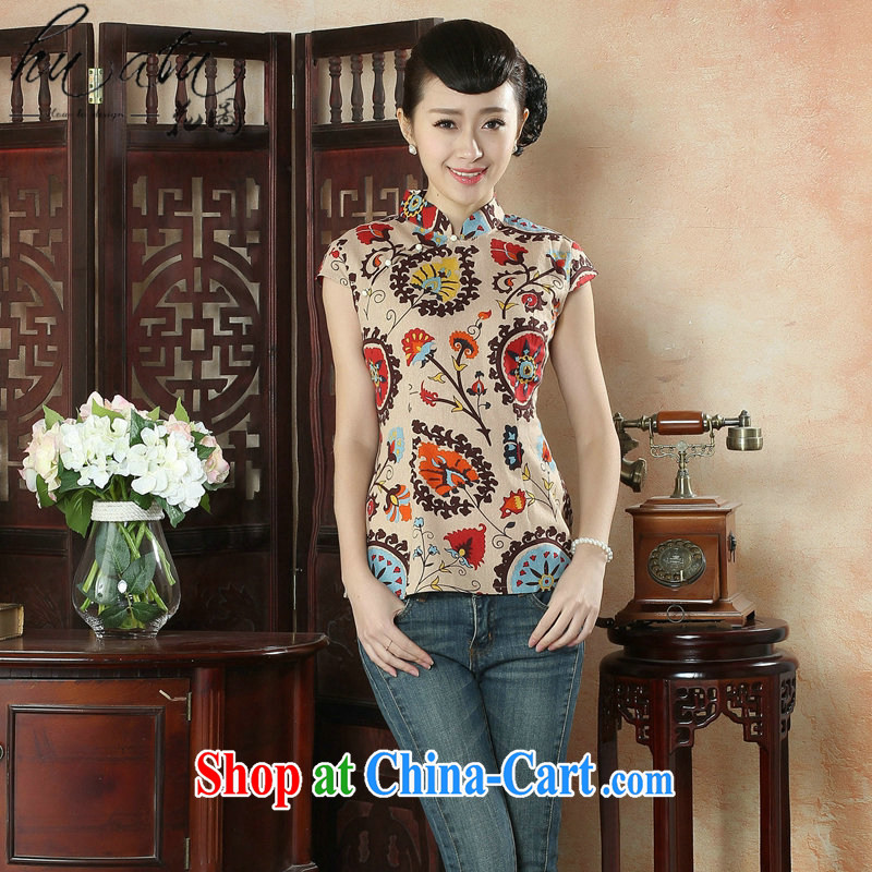 spend the summer with new dresses T-shirt female Chinese improved arts cotton MA, stamp duty for Chinese Women T-shirt such as figure 3XL