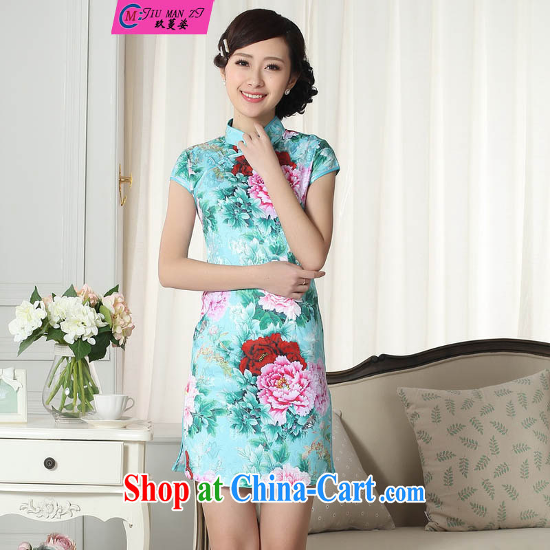 Capital city sprawl 2015 summer style and comfort Chinese qipao low the forklift truck retro short cheongsam Chinese graphics thin short cheongsam D D 0279 0280 XXL