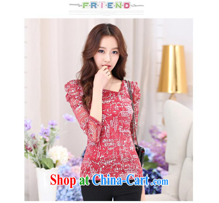 Ya-ting store 2015 spring new Korean fashion Web yarn letters loose video thin solid shirt 100 ground long-sleeved shirt T female Red - Flat cuff XL pictures, price, brand platters! Elections are good character, the national distribution, so why buy now enjoy more preferential! Health