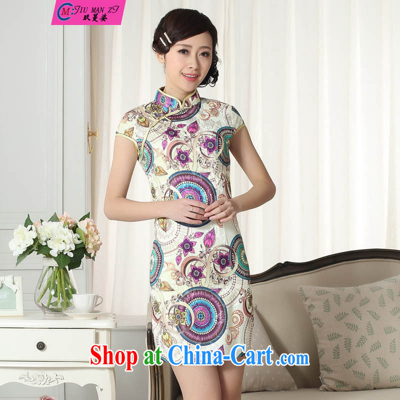 Capital city sprawl 2015 female Chinese qipao gown and elegant style jacquard cotton cultivation short cheongsam dress fashion style dresses D D 0292 0293 XXL, capital city sprawl, shopping on the Internet