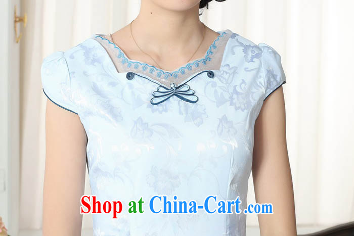 Ko Yo Mephidross colorful retro improved version cultivating graphics thin short cheongsam 2015 Chinese qipao short sleeve spring blue elegant short cheongsam D D 030 0301 XXL pictures, price, brand platters! Elections are good character, the national distribution, so why buy now enjoy more preferential! Health