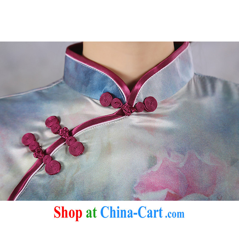 There is embroidery bridal 2015 summer improved stylish short-sleeve cheongsam dress high-end ice Silk is silk large rose cheongsam QP - 361 XXL Suzhou shipping, is by no means embroidered bridal, shopping on the Internet