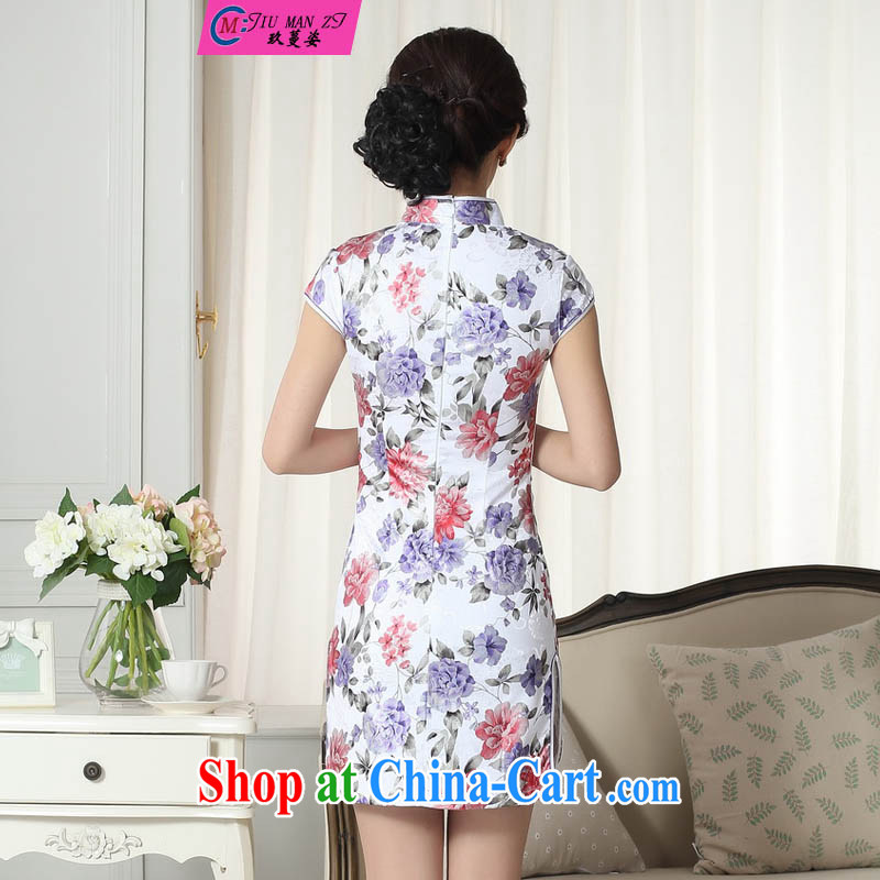 Ko Yo Mephidross colorful lady stylish jacquard cotton cultivating short cheongsam dress spring dress breathable beauty with new Chinese qipao gown D 0285 0286 D XXL, capital city sprawl, shopping on the Internet