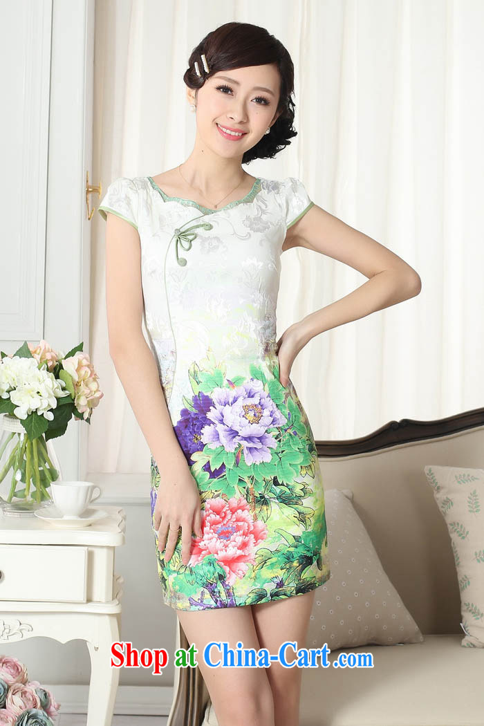 Capital city sprawl 2015 adapter soft Chinese qipao elegant and comfortable clothes, summer improved graphics thin short cheongsam D 0304 0304 D XXL pictures, price, brand platters! Elections are good character, the national distribution, so why buy now enjoy more preferential! Health