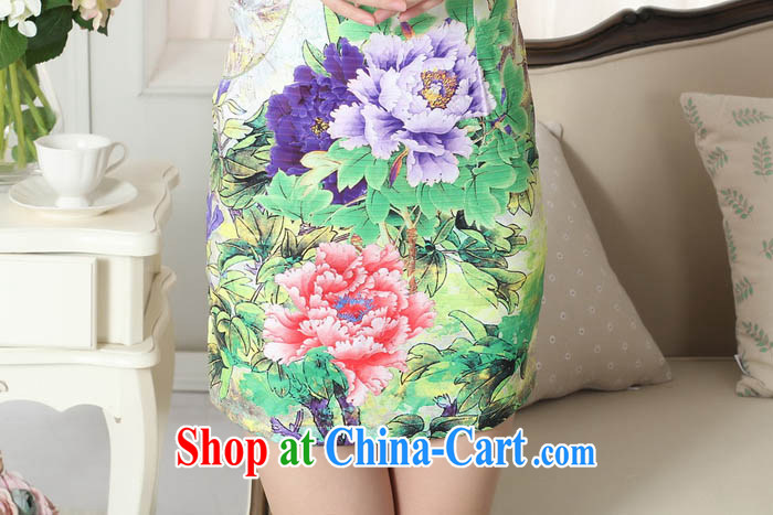 Capital city sprawl 2015 adapter soft Chinese qipao elegant and comfortable clothes, summer improved graphics thin short cheongsam D 0304 0304 D XXL pictures, price, brand platters! Elections are good character, the national distribution, so why buy now enjoy more preferential! Health