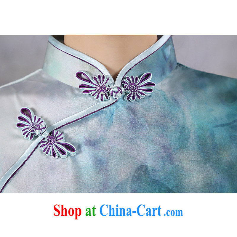 There is embroidery bridal 2015 summer improved stylish short-sleeve cheongsam dress high-end ice silk rose cheongsam QP - 362 XXL Suzhou Shipment. It is absolutely not a bride, shopping on the Internet