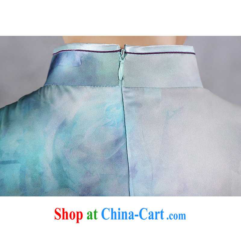 There is embroidery bridal 2015 summer improved stylish short-sleeve cheongsam dress high-end ice silk rose cheongsam QP - 362 XXL Suzhou Shipment. It is absolutely not a bride, shopping on the Internet