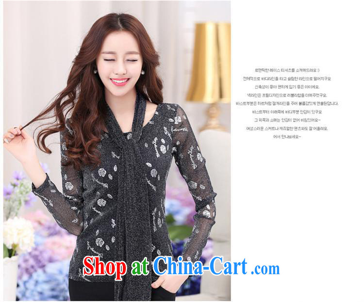 Ya-ting store 2015 spring new stylish Web yarn roses stamp Korean lax 100 solid ground on long-sleeved shirt T female blue-and-flat cuff XL pictures, price, brand platters! Elections are good character, the national distribution, so why buy now enjoy more preferential! Health