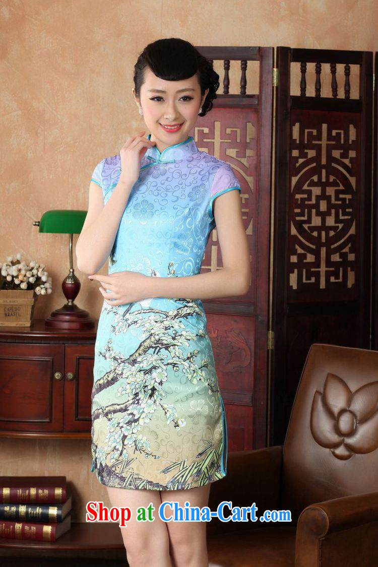 Yet, Ms. Floor Chinese cheongsam dress summer Chinese improved short cheongsam dress D 0225 - A XL pictures, price, brand platters! Elections are good character, the national distribution, so why buy now enjoy more preferential! Health