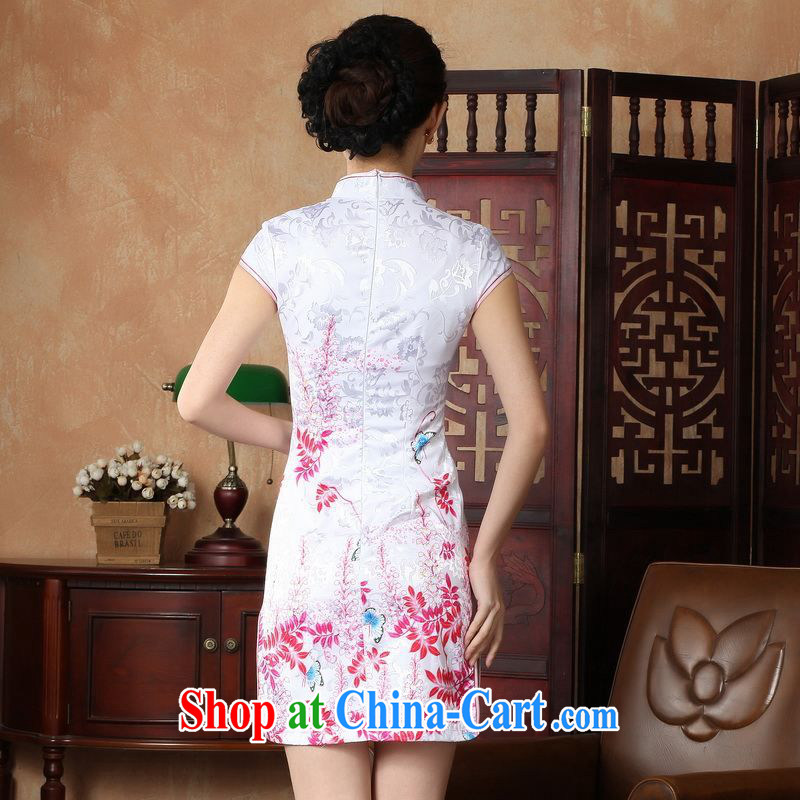 Property is property, new summer elegance Chinese qipao Chinese graphics thin short cheongsam D 0222 S, floor is still building, shopping on the Internet