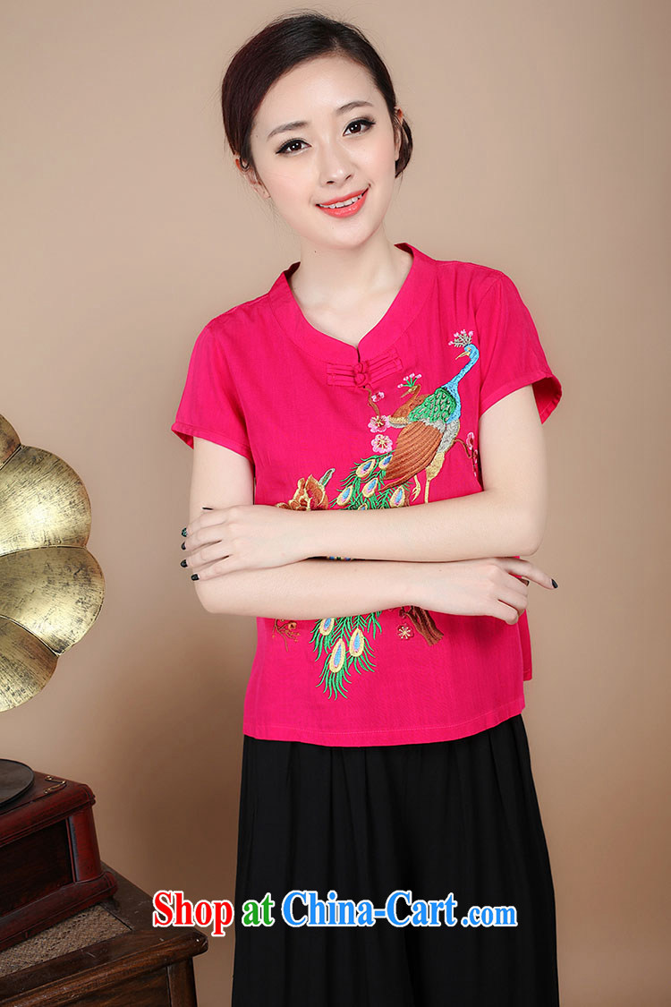 2015 summer decor, cotton embroidery Tang replace V collar short-sleeve T-shirt pants two piece set to sell black L pictures, price, brand platters! Elections are good character, the national distribution, so why buy now enjoy more preferential! Health