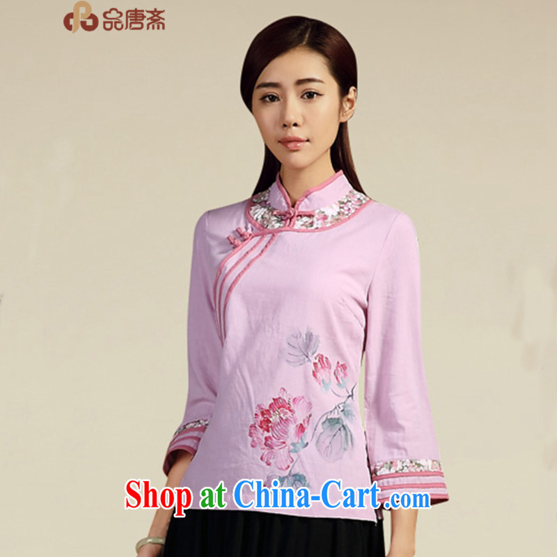 MR HENRY TANG _Id al-Fitr spring and summer new 2015 National wind cotton the female Chinese antique dresses beauty pre-sale, April 20 light purple XL