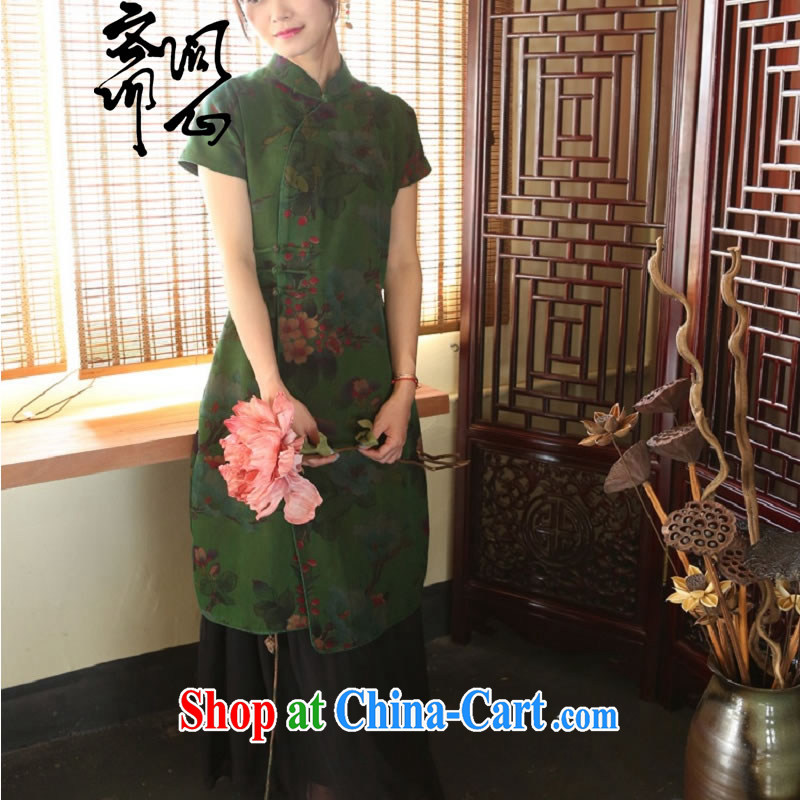 q heart Id al-Fitr (Yue heart health female summer New-improved cheongsam fragrant cloud yarn short-sleeved Chinese qipao 1907 photo color manual customization, and asked a vegetarian, shopping on the Internet