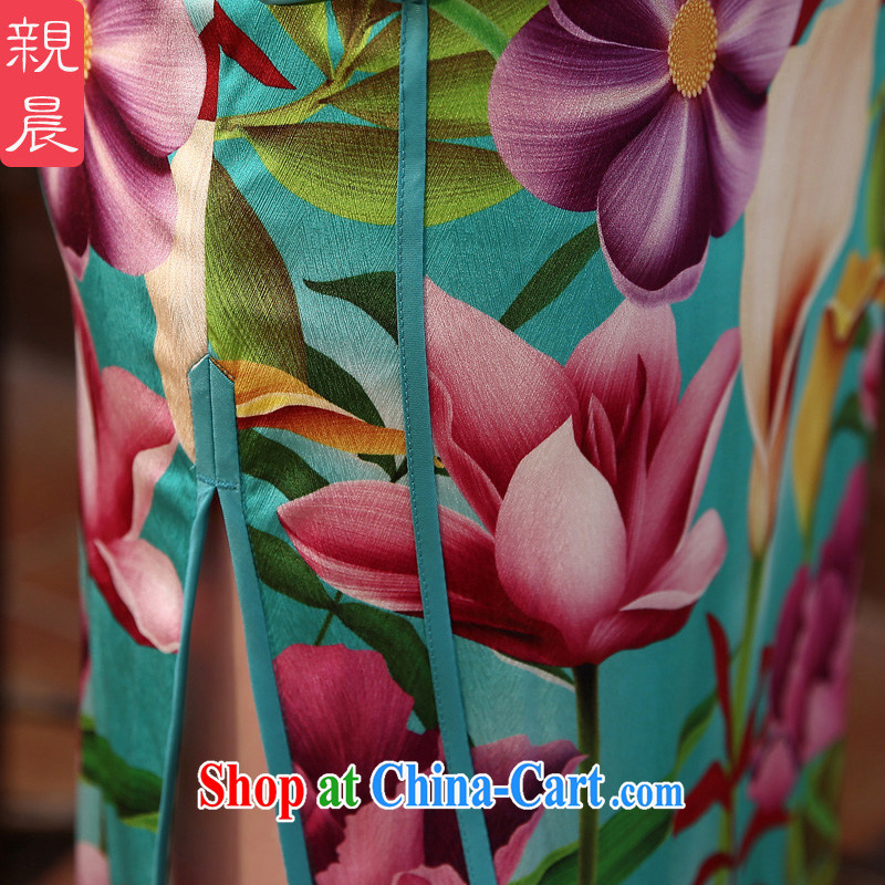 pro-am 2015 New Silk Cheongsam dress, long spring and summer load dos santos day Silk Cheongsam dress improved stylish long 2XL, pro-am, and shopping on the Internet