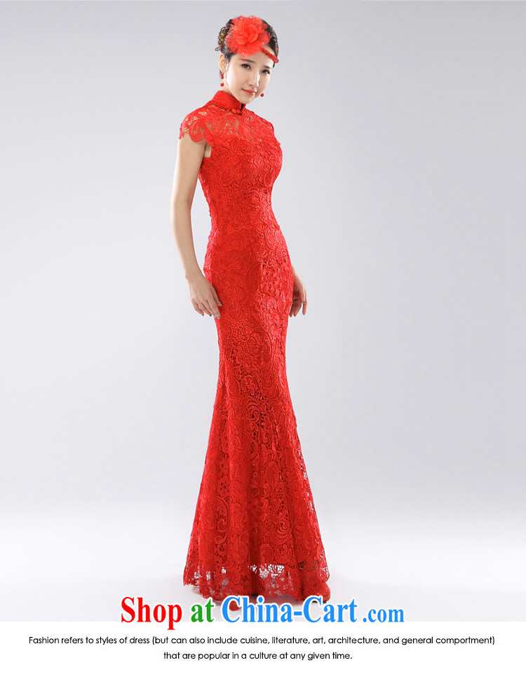 The Champs Elysees, as soon as possible, wedding dresses back exposed cheongsam dress wedding bridal toast clothing crowsfoot lace red long, new and improved, China wind married Yi 2015 spring and summer red L pictures, price, brand platters! Elections are good character, the national distribution, so why buy now enjoy more preferential! Health