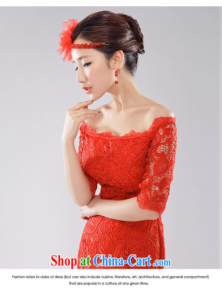 The Champs Elysees, as soon as possible, 2015 spring and summer new bride toast service improved cheongsam Stylish retro red lace a qipao shoulder strap cultivating red L pictures, price, brand platters! Elections are good character, the national distribution, so why buy now enjoy more preferential! Health