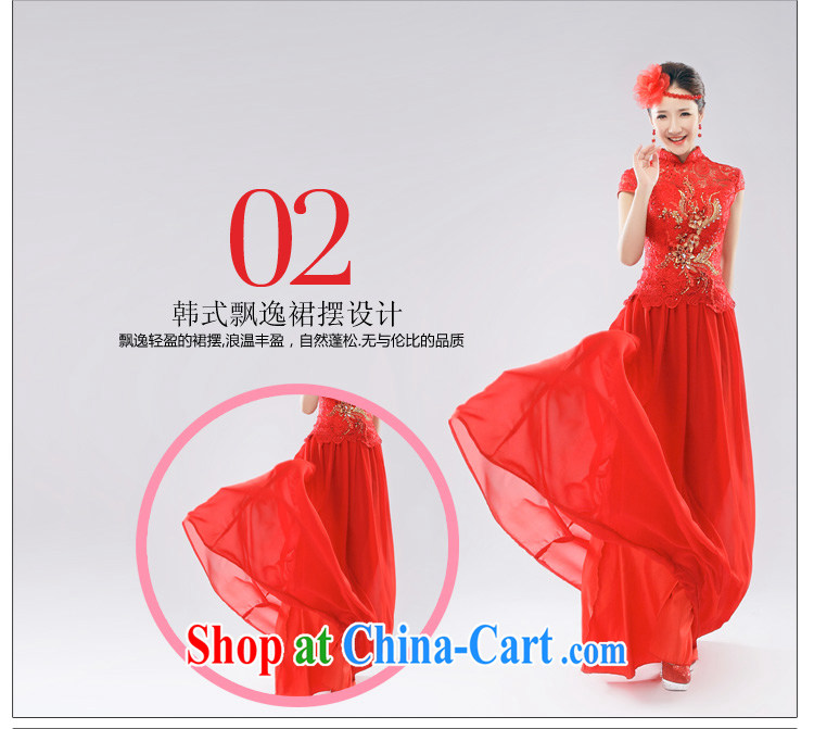 Elections, Hong Kong's Health 2015 summer new toast service improved cheongsam red long stylish retro lace beauty wedding dresses red L pictures, price, brand platters! Elections are good character, the national distribution, so why buy now enjoy more preferential! Health