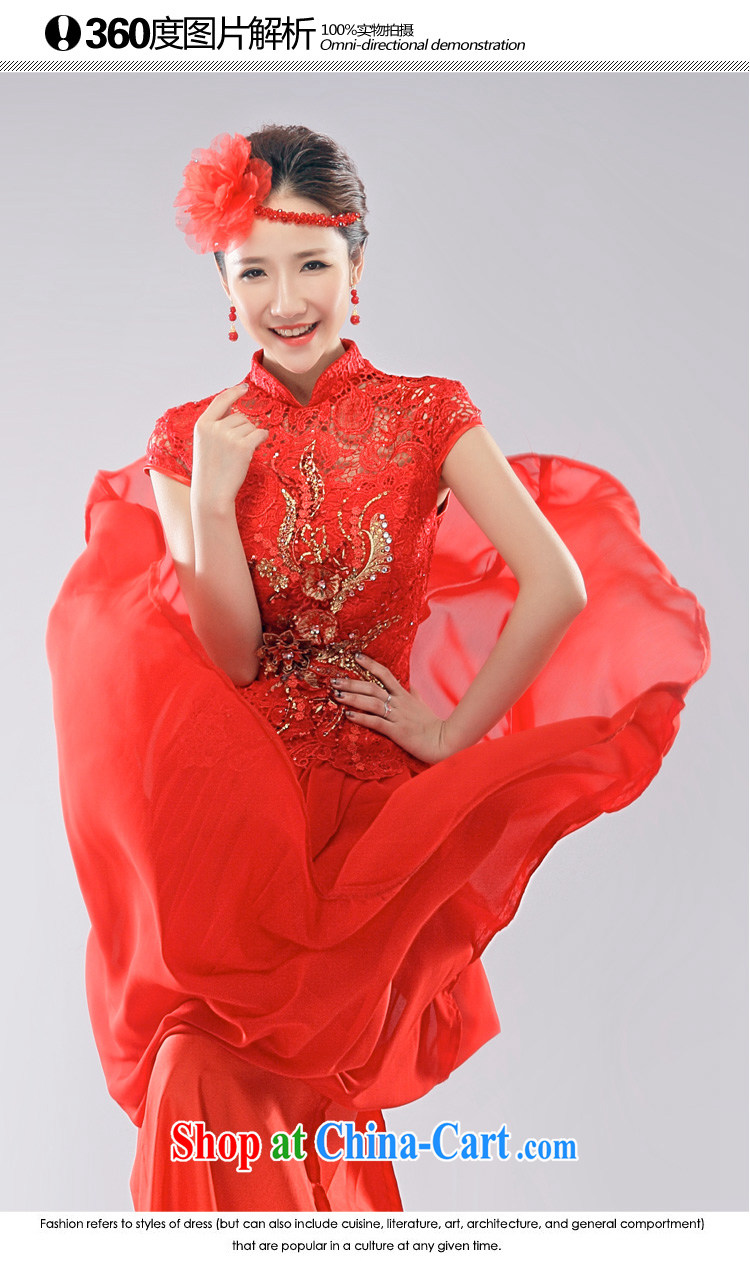 Elections, Hong Kong's Health 2015 summer new toast service improved cheongsam red long stylish retro lace beauty wedding dresses red L pictures, price, brand platters! Elections are good character, the national distribution, so why buy now enjoy more preferential! Health