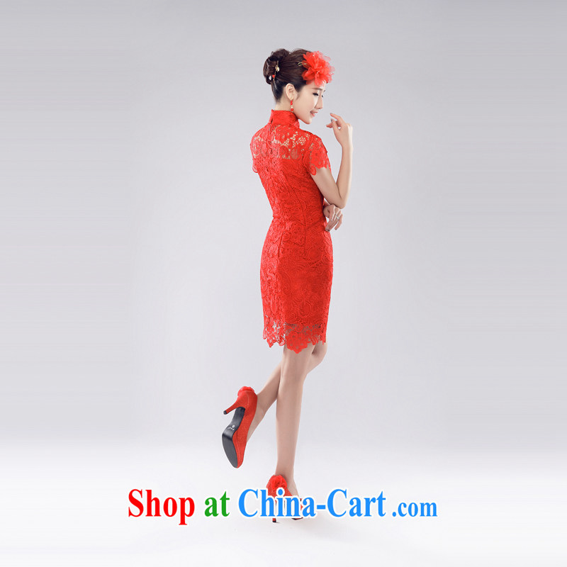 (Hong Kong, health, summer 2015 China wind cheongsam dress short wedding dresses like an empty water-soluble lace beauty graphics thin wearing a sexy red L, Hong Kong, and, shopping on the Internet