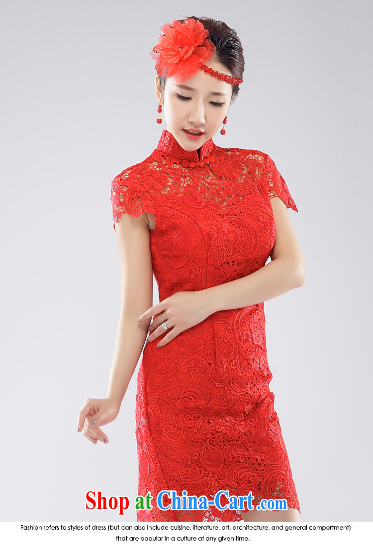 Beijing, Hong Kong, 2015 as soon as possible new, improved fashion cheongsam dress red water-soluble lace marriages served toast short, elegant beauty back exposed red L pictures, price, brand platters! Elections are good character, the national distribution, so why buy now enjoy more preferential! Health