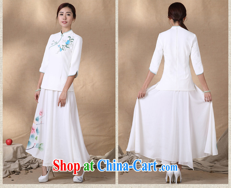 Mr Tang, Id al-Fitr spring and summer new 2015 National wind retro T-shirt improved cultivating cheongsam white XL pictures, price, brand platters! Elections are good character, the national distribution, so why buy now enjoy more preferential! Health