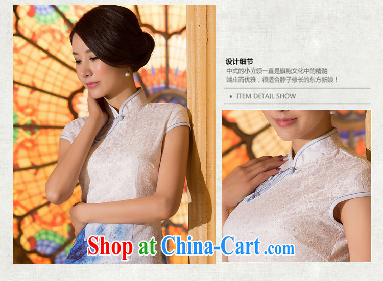 The cross-sectoral Windsor blue pixel new summer retro lace daily improved cheongsam dress short-sleeve and collar cheongsam dress dress ZA 1508 white XL pictures, price, brand platters! Elections are good character, the national distribution, so why buy now enjoy more preferential! Health