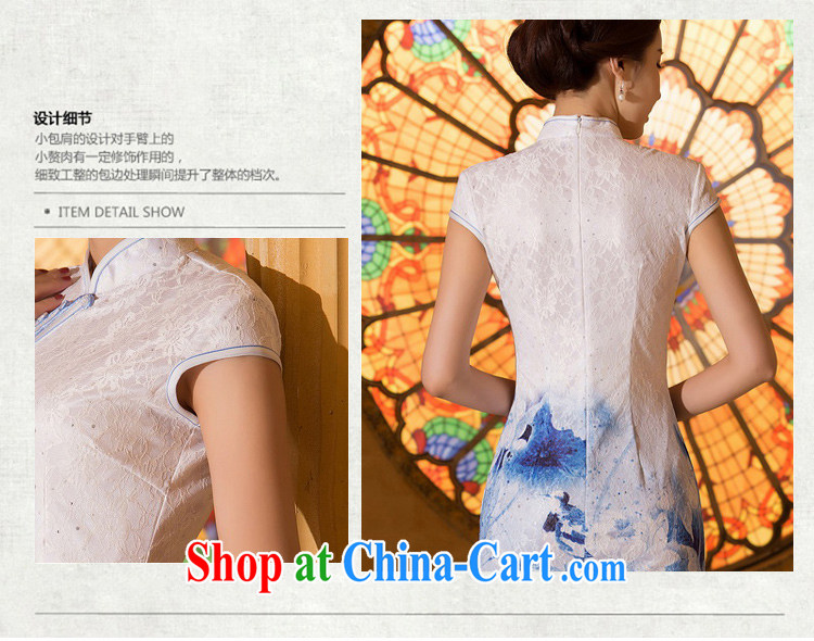 The cross-sectoral Windsor blue pixel new summer retro lace daily improved cheongsam dress short-sleeve and collar cheongsam dress dress ZA 1508 white XL pictures, price, brand platters! Elections are good character, the national distribution, so why buy now enjoy more preferential! Health