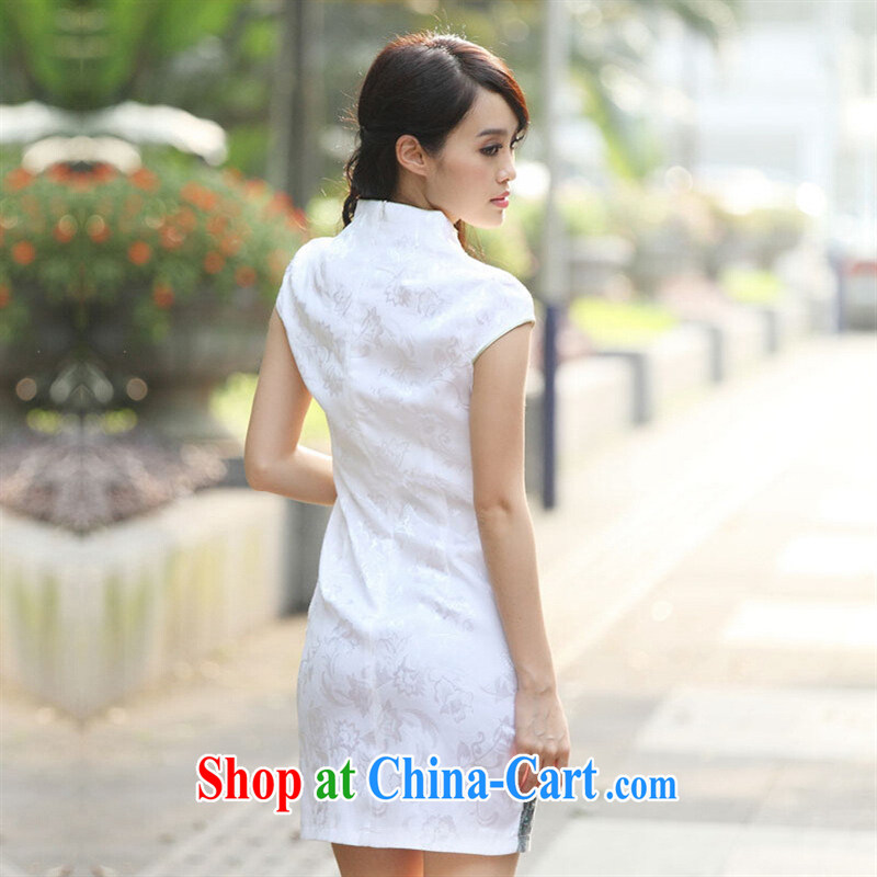 2015 popular out-of-office serving women with exquisite craftsmanship Ethnic Wind improved daily cheongsam dress high-end-indigo-colored XL, the day to assemble (meitianyihuan), and, on-line shopping