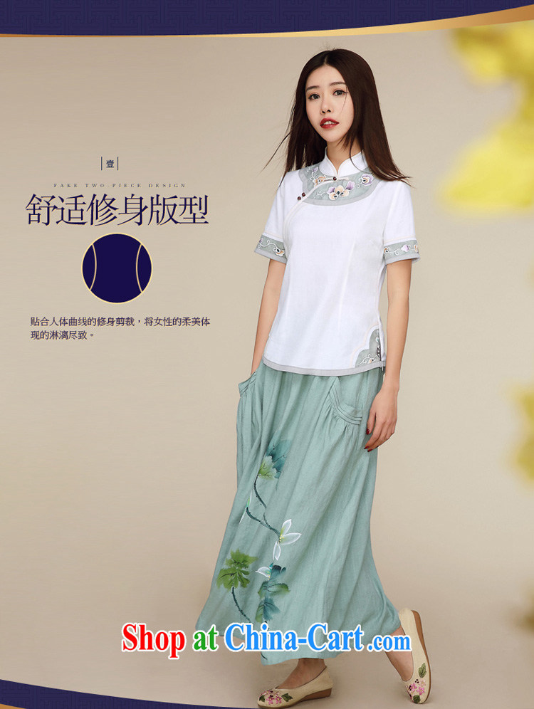 Mr Henry Tang, Id al-Fitr summer new 2015 National wind Sau San video thin short-sleeved cotton the improved Chinese Tang fitted T-shirt white S pictures, price, brand platters! Elections are good character, the national distribution, so why buy now enjoy more preferential! Health
