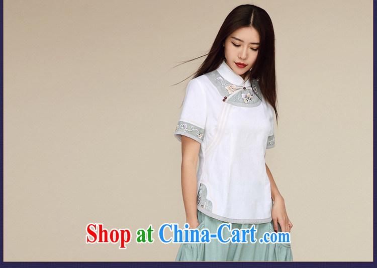 Mr Henry Tang, Id al-Fitr summer new 2015 National wind Sau San video thin short-sleeved cotton the improved Chinese Tang fitted T-shirt white S pictures, price, brand platters! Elections are good character, the national distribution, so why buy now enjoy more preferential! Health