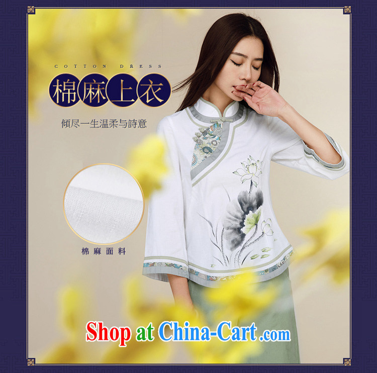 Mr Henry Tang, Id al-Fitr spring and summer, the 2015 National wind beauty retro improved 7 sub-units the cuff cheongsam shirt white XL pictures, price, brand platters! Elections are good character, the national distribution, so why buy now enjoy more preferential! Health