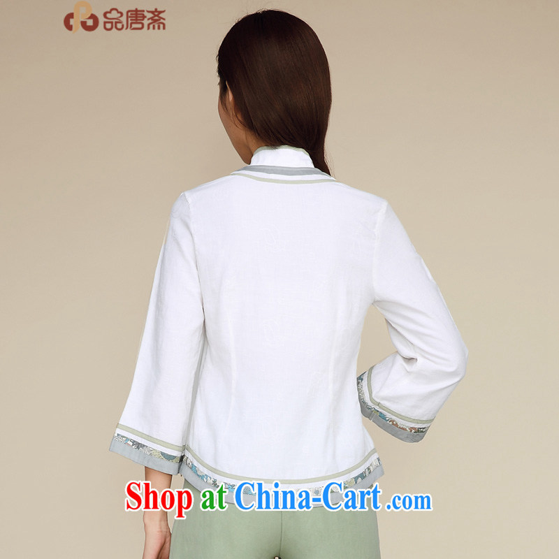 Mr Henry Tang, Id al-Fitr spring and summer, the 2015 National wind beauty retro improved 7 sub-units the cuff cheongsam shirt white XL, Tang ID al-Fitr, shopping on the Internet