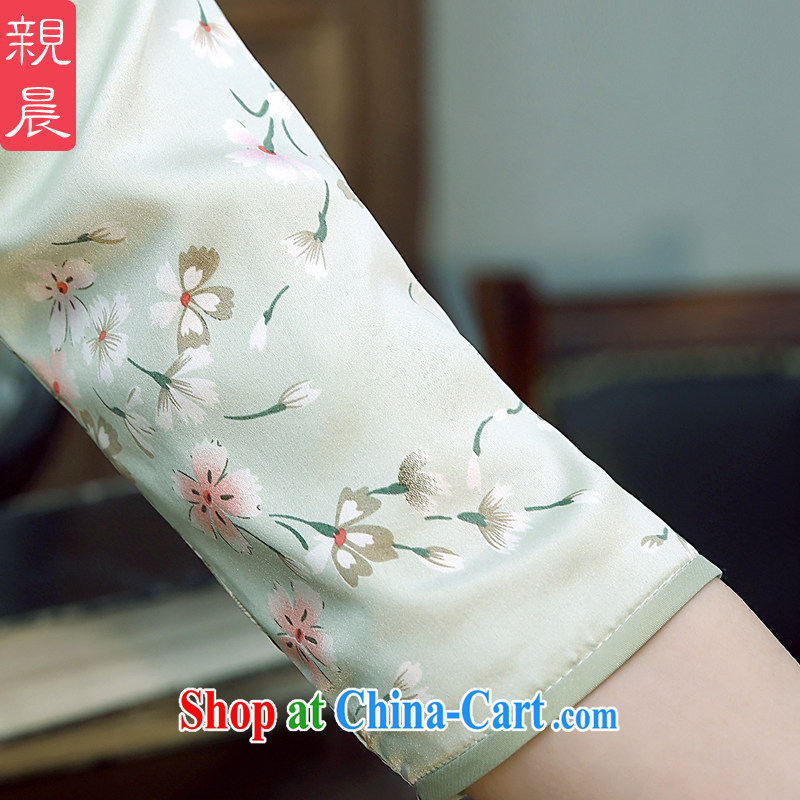 pro-am 2015 new daily cheongsam dress spring and summer short sauna silk Silk Cheongsam dress improved stylish short 2 XL, pro-am, shopping on the Internet