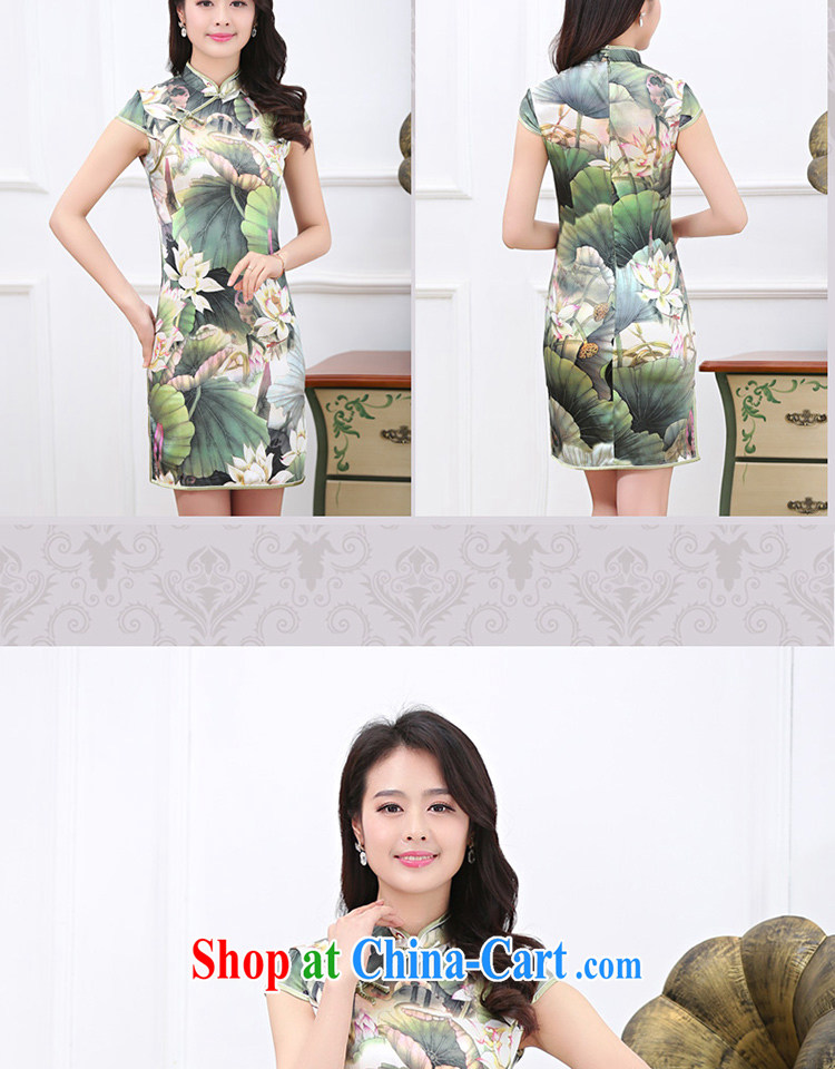 Alice Park 2015 summer new women who decorated retro improved stylish short-sleeve blue and white porcelain style Silk Cheongsam dress female sauna silk blue and white porcelain XXL pictures, price, brand platters! Elections are good character, the national distribution, so why buy now enjoy more preferential! Health