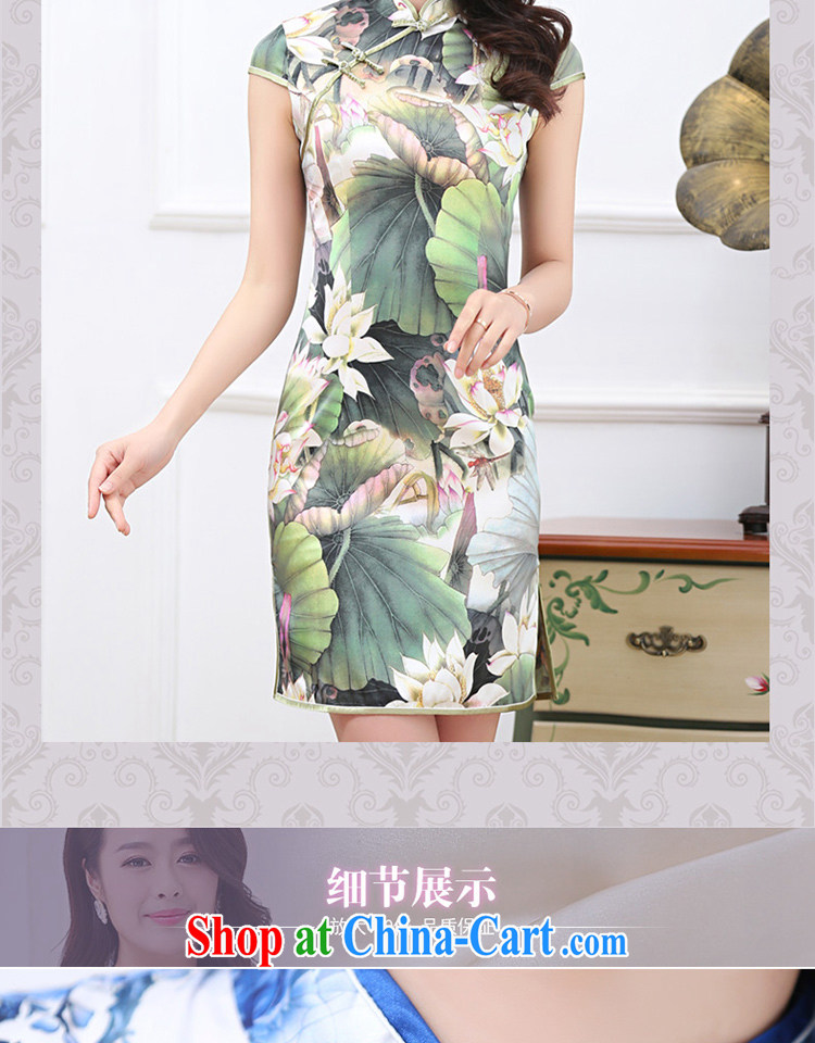 Alice Park 2015 summer new women who decorated retro improved stylish short-sleeve blue and white porcelain style Silk Cheongsam dress female sauna silk blue and white porcelain XXL pictures, price, brand platters! Elections are good character, the national distribution, so why buy now enjoy more preferential! Health