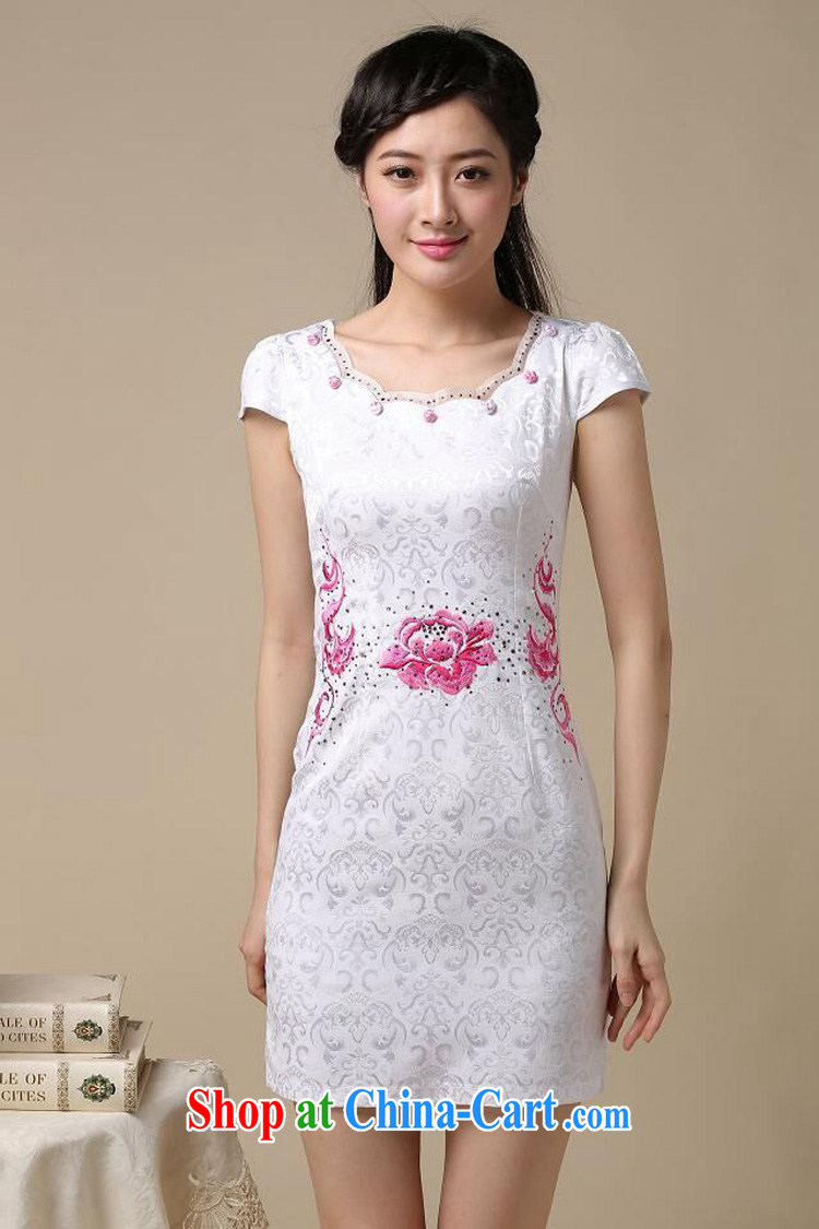 Cover Story summer 2015 with new, high-end antique silk short-sleeved qipao style graphics thin embroidered hot drill cultivating cheongsam dress girls white orchids XXL pictures, price, brand platters! Elections are good character, the national distribution, so why buy now enjoy more preferential! Health
