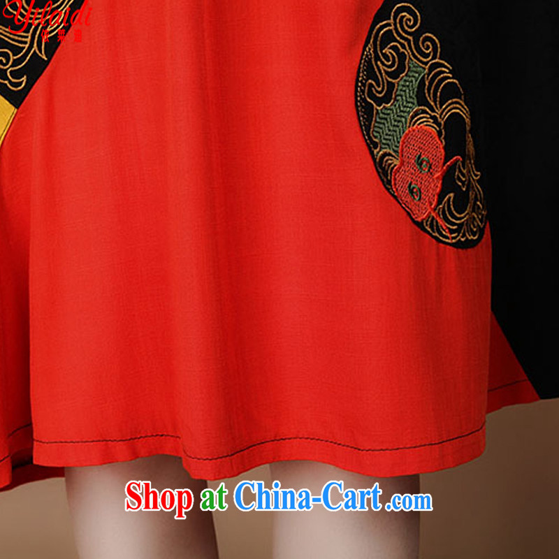 According to Tony BLAIR's summer 2015 new cotton computer embroidery with spell-colored loose classic Tang women dress black XXL, according to Randy yilaidi), online shopping