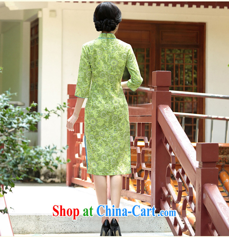 China classic New improved daily, Chinese cotton MA, long-sleeved spring cheongsam dress retro style white blue XXL pictures, price, brand platters! Elections are good character, the national distribution, so why buy now enjoy more preferential! Health